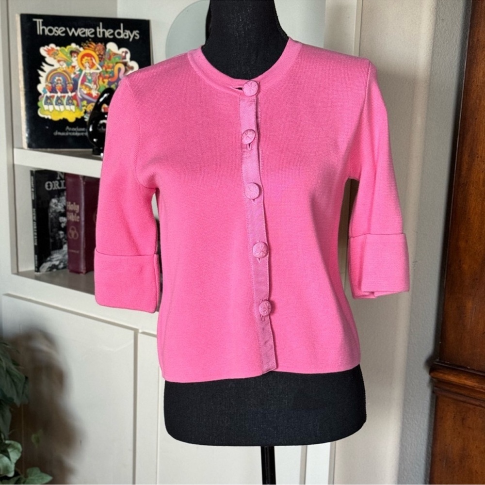 Evie Petite Cotton Hot Pink Cardigan